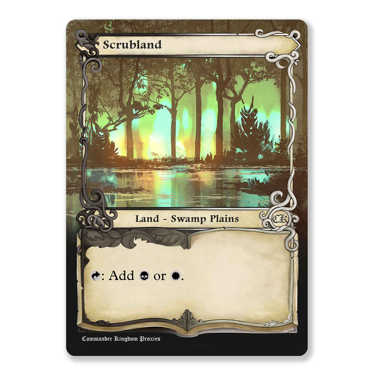 Scrubland | Dual Land | Adventure Custom MTG Proxy Card