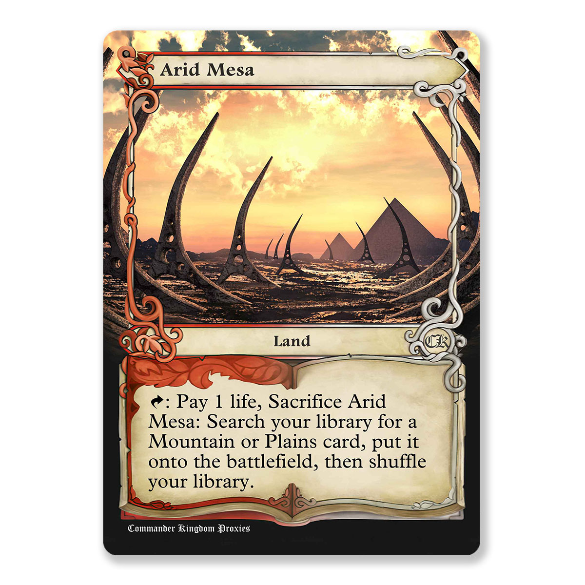 Arid Mesa | Fetch Land | Adventure Custom MTG Proxy Card