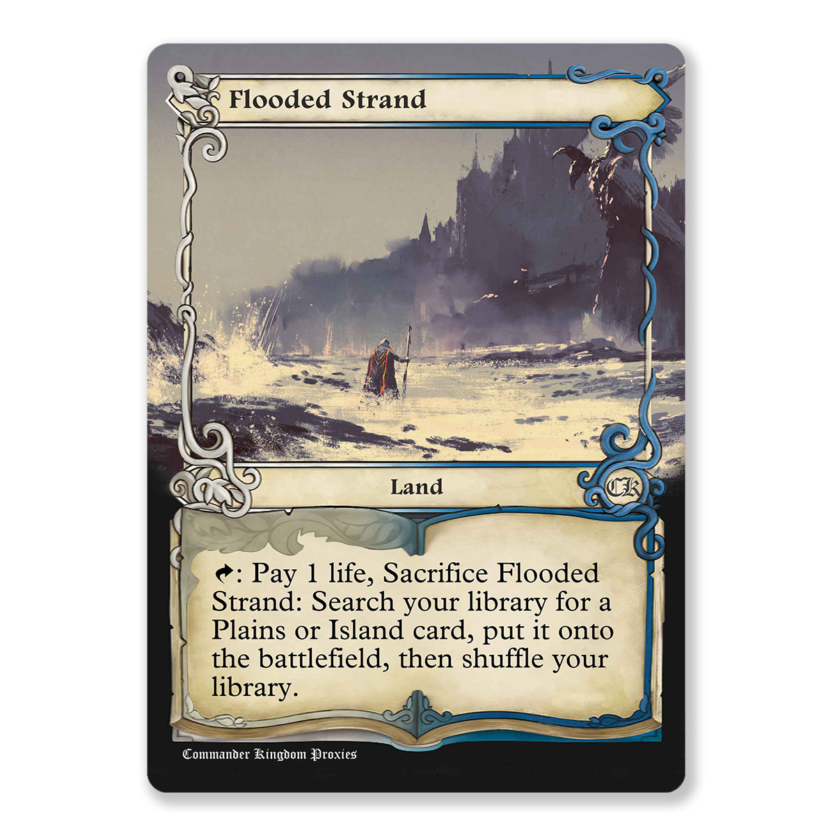 Flooded Strand | Fetch Land | Adventure Custom MTG Proxy Card