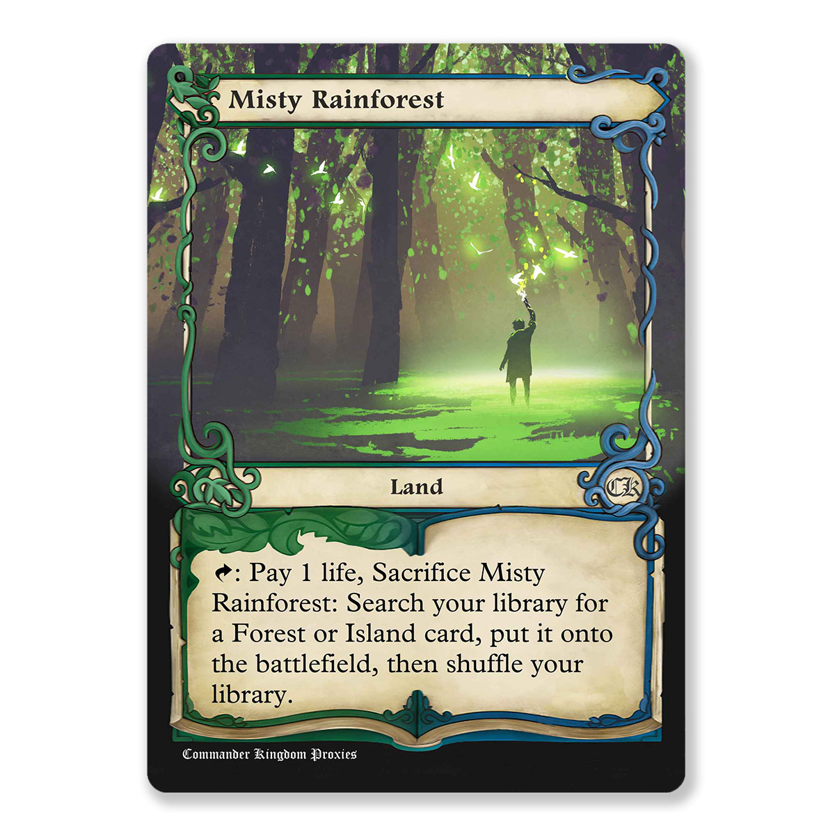 Misty Rainforest | Fetch Land | Adventure Custom MTG Proxy Card
