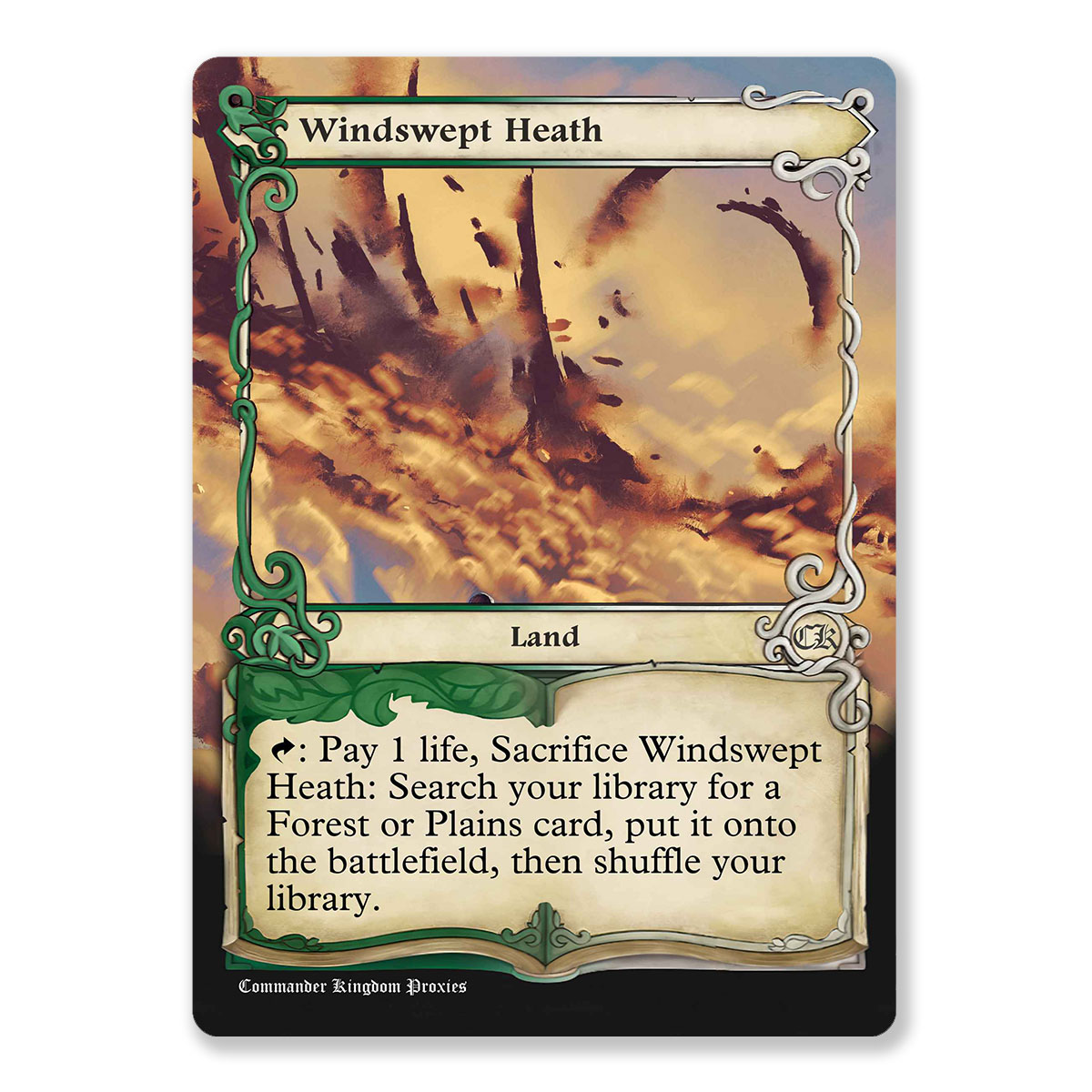 Windswept Heath | Fetch Land | Adventure Custom MTG Proxy Card