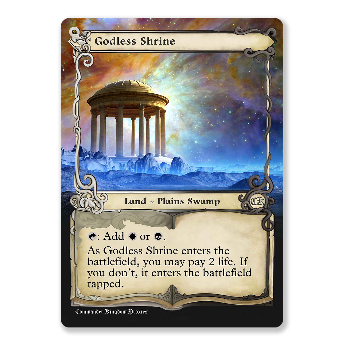Godless Shrine | Shock Land | Adventure Custom MTG Proxy Card