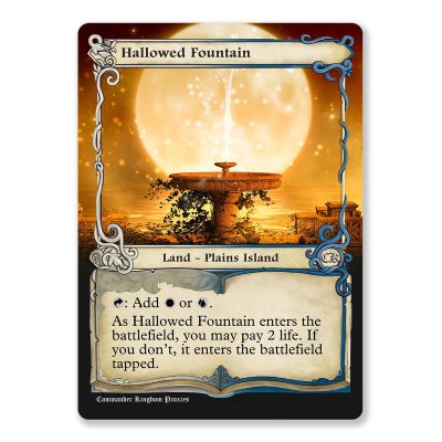 Hallowed Fountain | Shock Land | Adventure Custom MTG Proxy Card