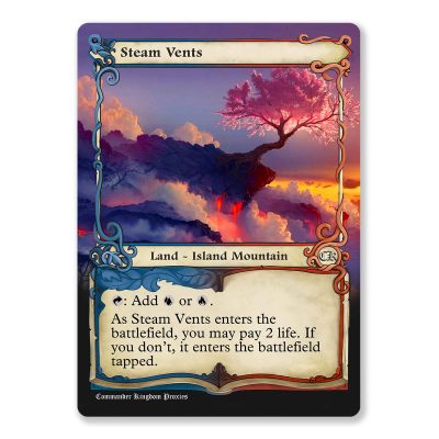 Steam Vents | Shock Land | Adventure Custom MTG Proxy Card