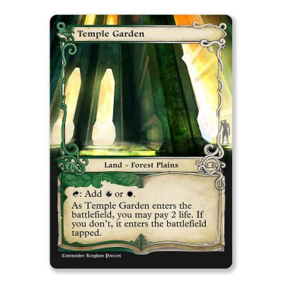 Temple Garden | Shock Land | Adventure Custom MTG Proxy Card