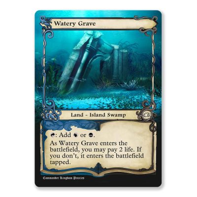 Watery Grave | Shock Land | Adventure Custom MTG Proxy Card