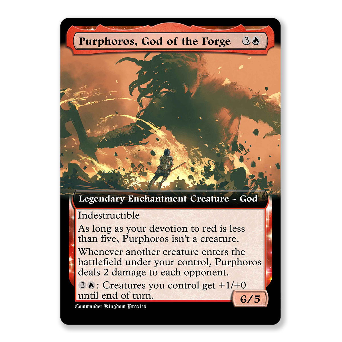 Purphoros, God of the Forge | Box Topper Custom MTG Proxy Card