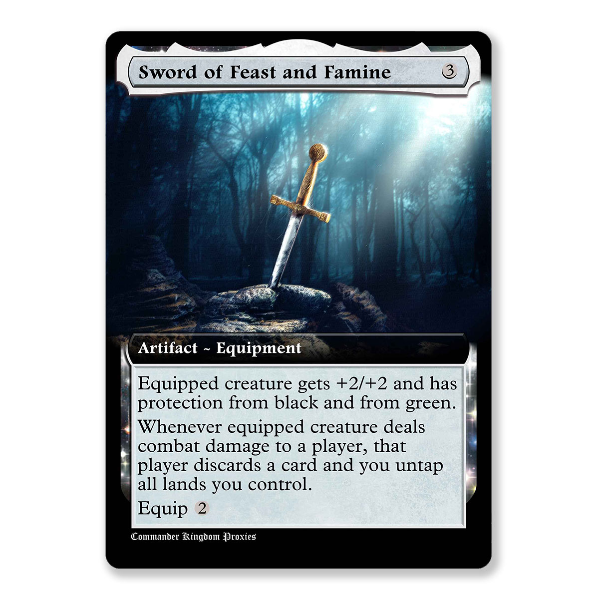 Sword of Feast and Famine | Box Topper Custom MTG Proxy Card
