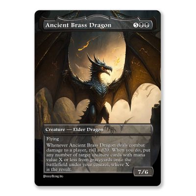 Ancient Brass Dragon | Full Art Custom MTG Proxy Card