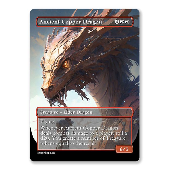 Ancient Copper Dragon | Full Art Custom MTG Proxy Card - Print MTG