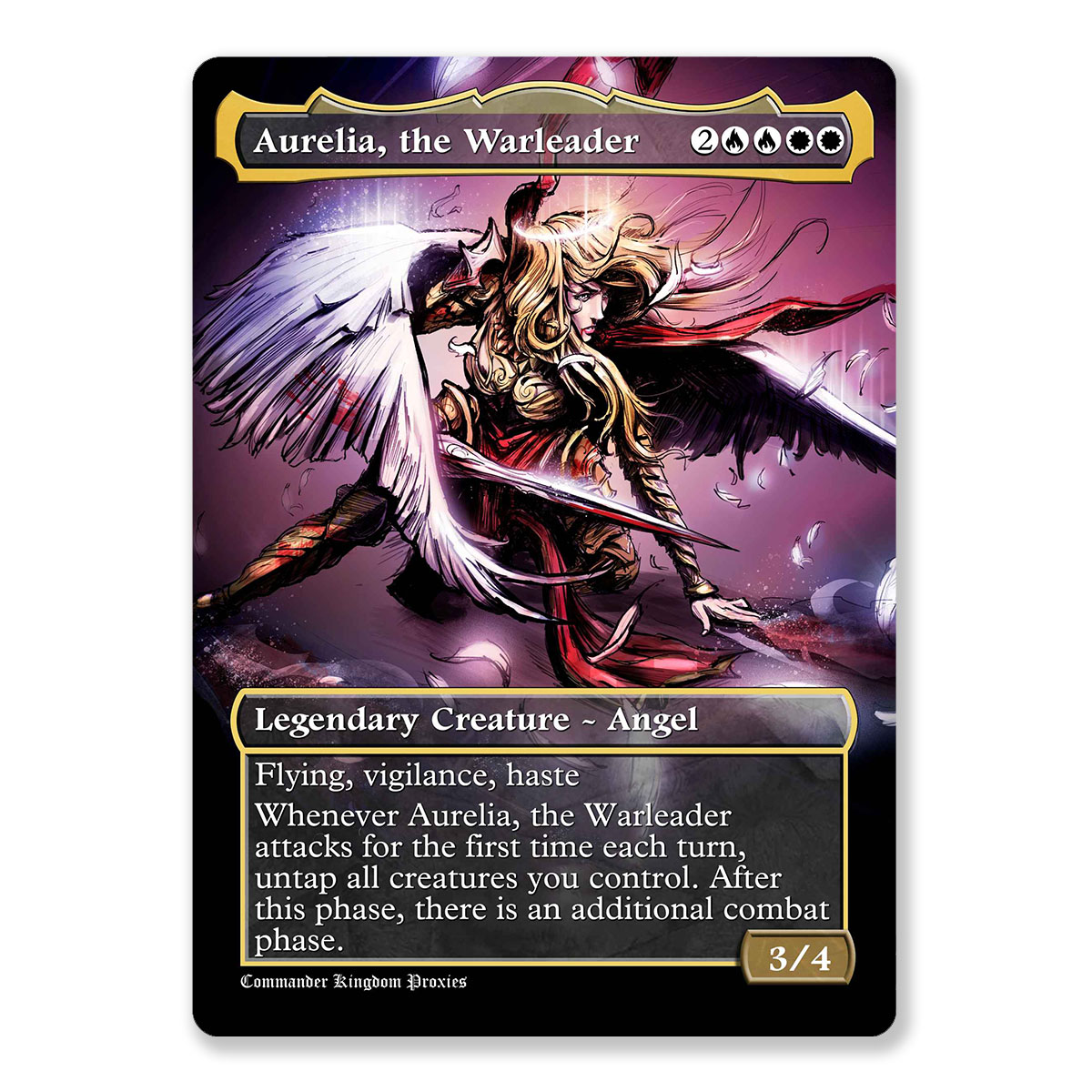 Aurelia, the Warleader | Full Art Custom MTG Proxy Card