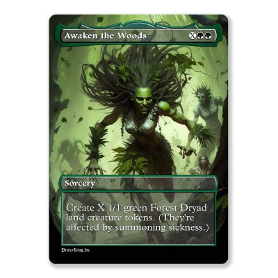 Awaken the Woods | Full Art Custom MTG Proxy Card