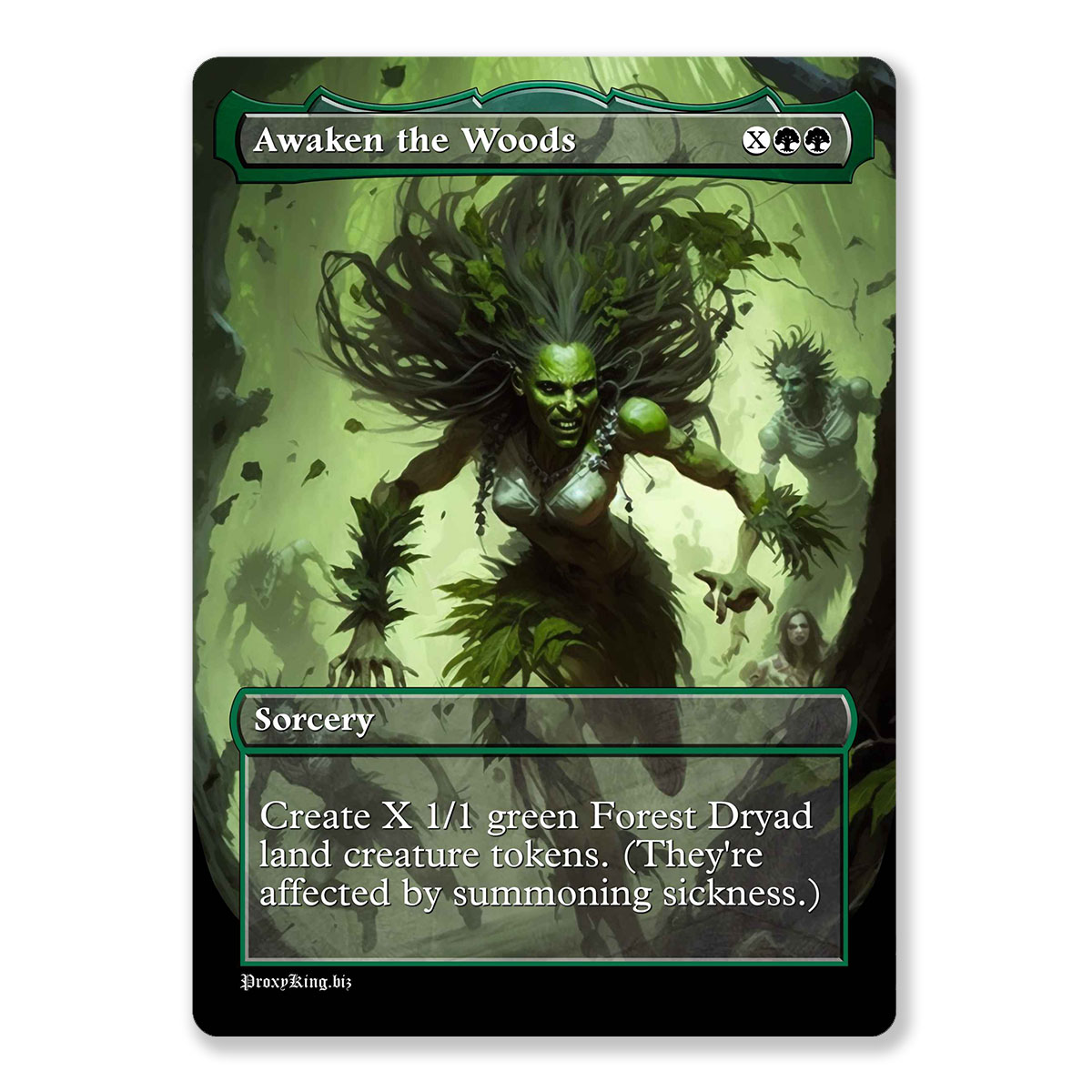 Awaken the Woods | Full Art Custom MTG Proxy Card