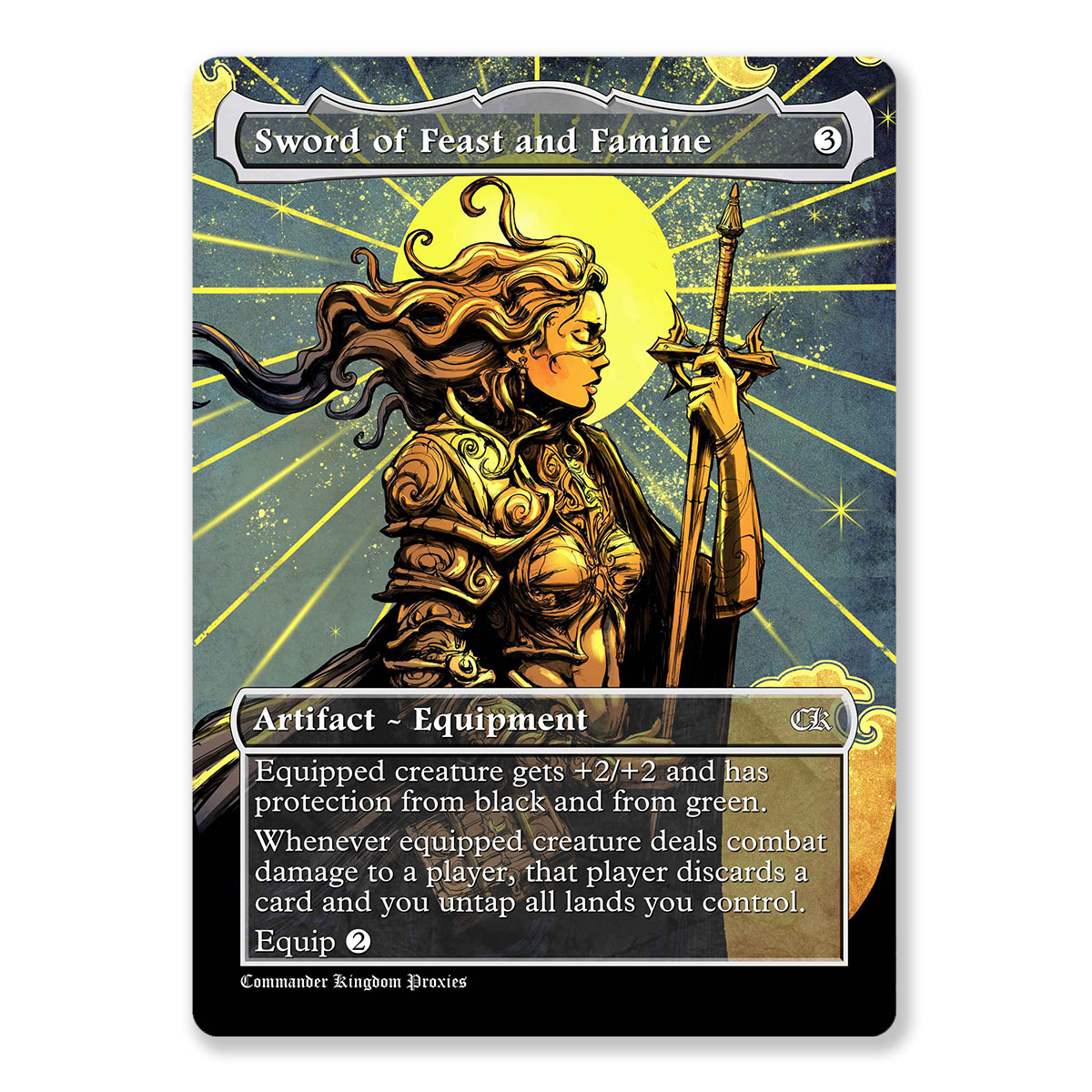 Sword Feast and Famine | Full Art Custom MTG Proxy Card