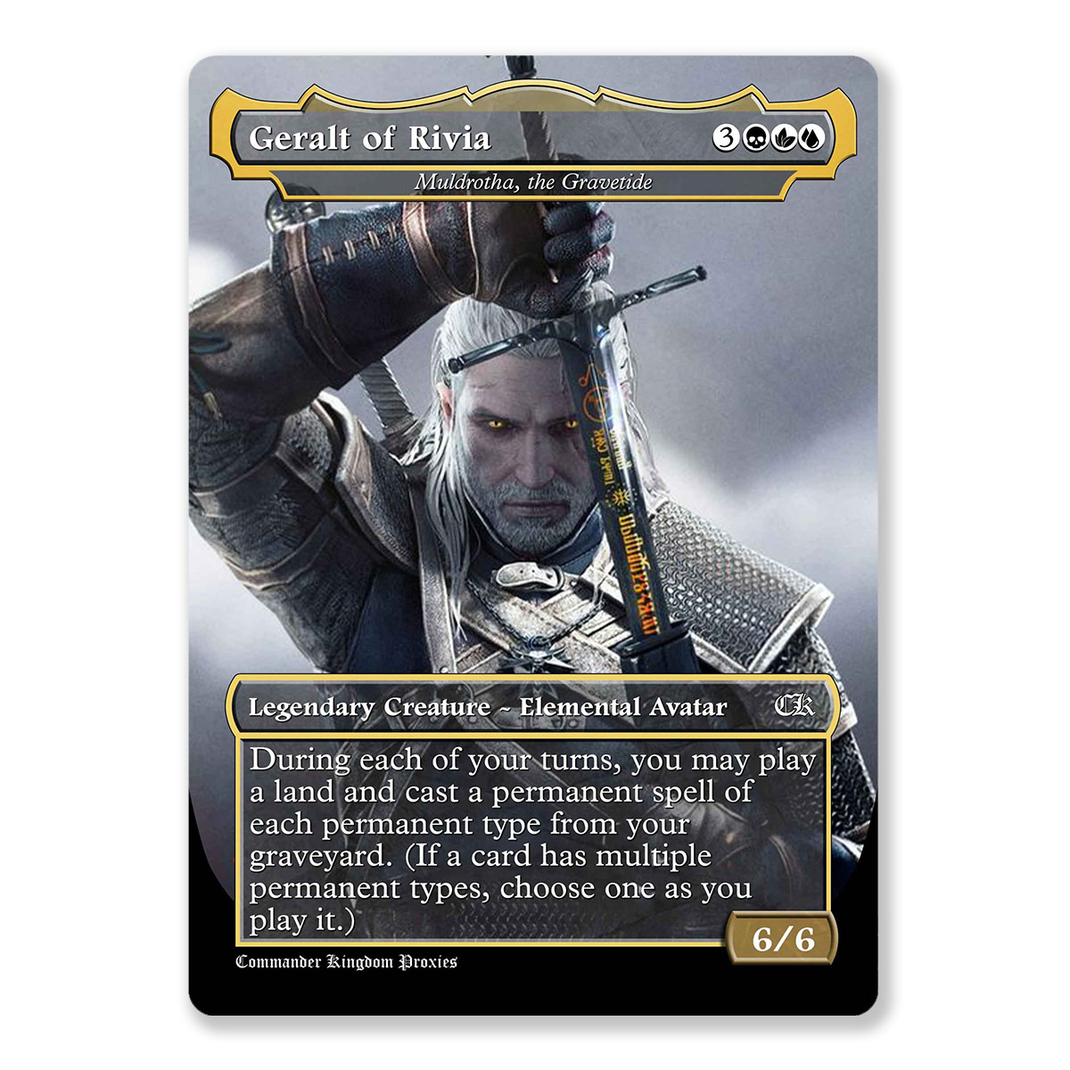 Geralt of Rivia - Muldrotha, the Gravetide | The Witcher | Full Art Custom MTG Proxy Card