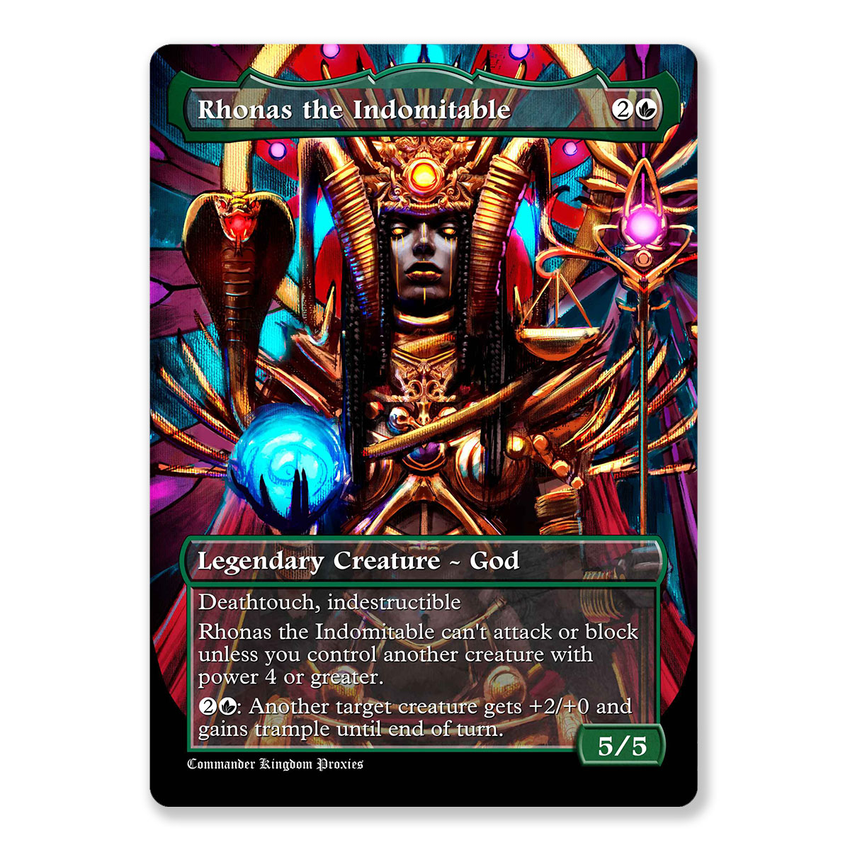 Rhonas, the Indomitable | Full Art Custom MTG Proxy Card