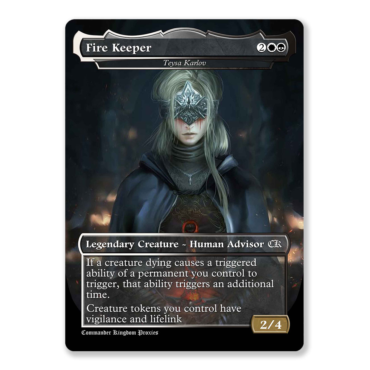 Fire Keeper - Teysa Karlov | Dark Souls | Full Art Custom MTG Proxy Card