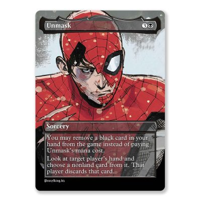 Unmask | Spiderman | Full Art Custom MTG Proxy Card