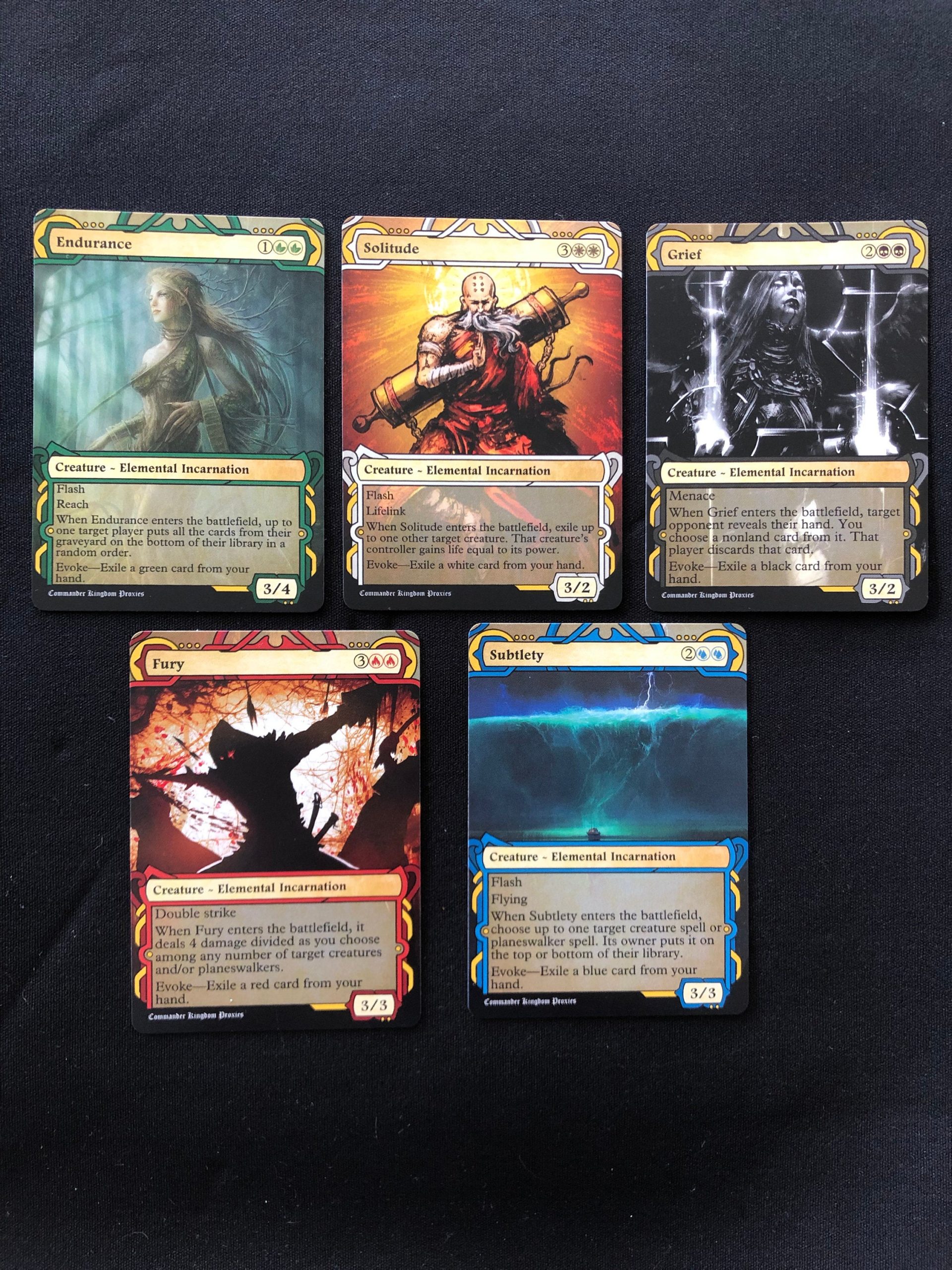 Incarnation Set MTG Custom Art - Archives Style - Subtlety Grief Solitude Fury Endurance - Image 3