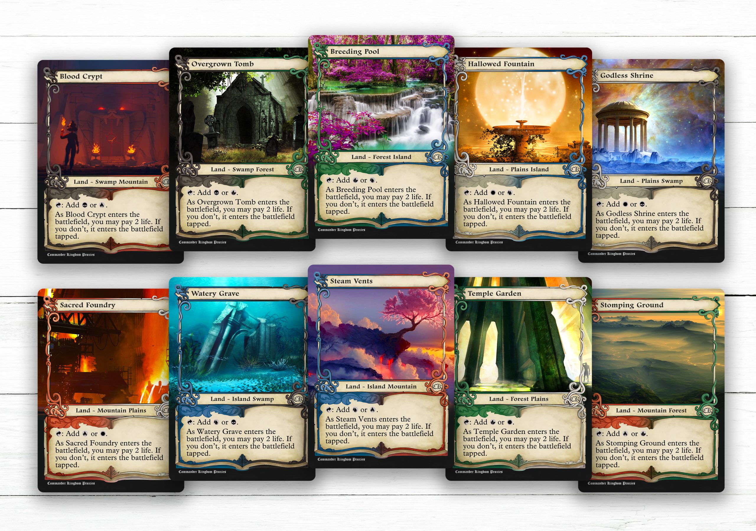 Shock Lands MTG Custom Art - Adventure Style Set